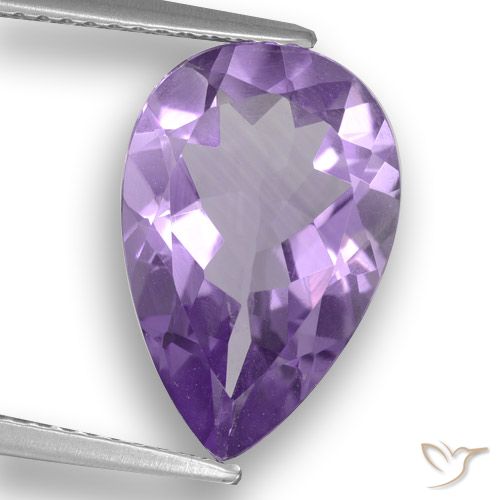4.55ct طبيعي بنفسجى متوسط جمشت, شكل الكمثرى, قليلا جدا