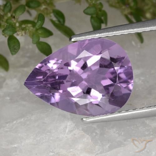 3.43ct طبيعي بنفسجى متوسط جمشت, شكل الكمثرى, قليلا جدا