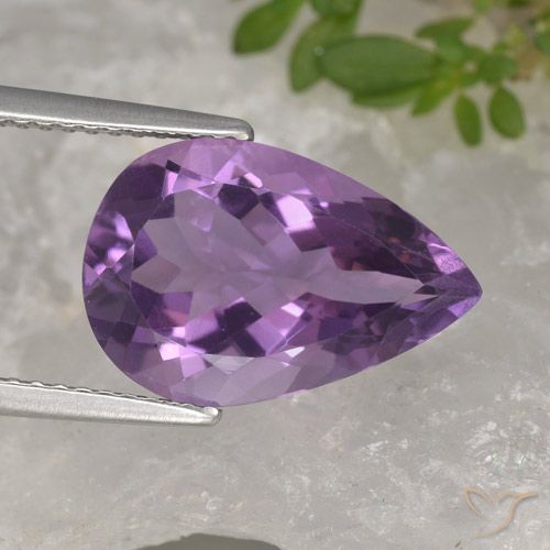 4.56ct طبيعي بنفسجى متوسط جمشت, شكل الكمثرى, VVS