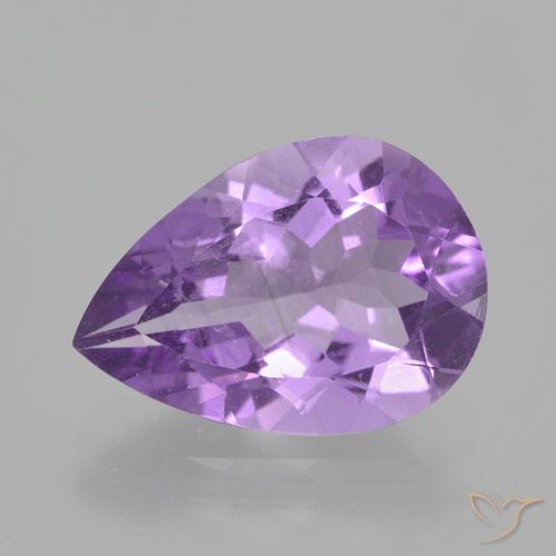4.03ct طبيعي بنفسجى متوسط جمشت, شكل الكمثرى, قليلا جدا