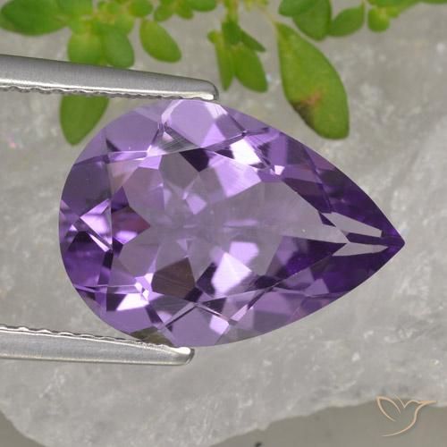 3.89ct طبيعي بنفسجى غامق جمشت, شكل الكمثرى, قليلا جدا