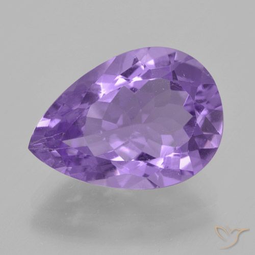 4.49ct طبيعي بنفسجى متوسط جمشت, شكل الكمثرى, VVS-VS