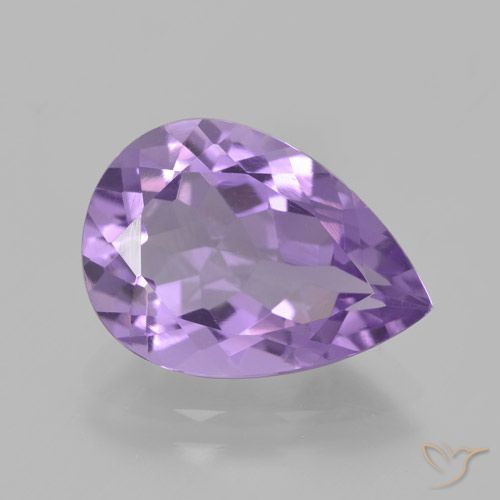 4.34ct طبيعي بنفسجى متوسط جمشت, شكل الكمثرى, VVS