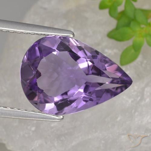 3.89ct طبيعي بنفسجى متوسط جمشت, شكل الكمثرى, VVS