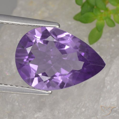 3.81ct طبيعي بنفسجى متوسط جمشت, شكل الكمثرى, VVS-VS