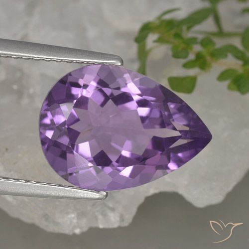 4.62ct طبيعي بنفسجى متوسط جمشت, شكل الكمثرى, VVS