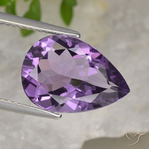4.13ct طبيعي وردى-بنفسجى متوسط جمشت, شكل الكمثرى, VVS