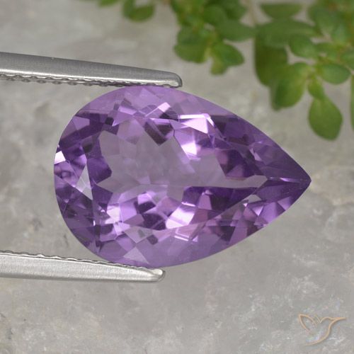4.67ct طبيعي بنفسجى أرجوانى غامق جمشت, شكل الكمثرى, VVS