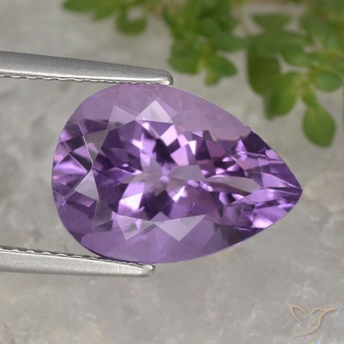 4.69ct طبيعي بنفسجي أرجواني جمشت, شكل الكمثرى, VVS