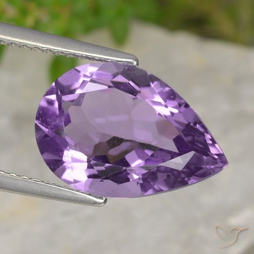 4.23ct طبيعي بنفسجى متوسط جمشت, شكل الكمثرى, VVS