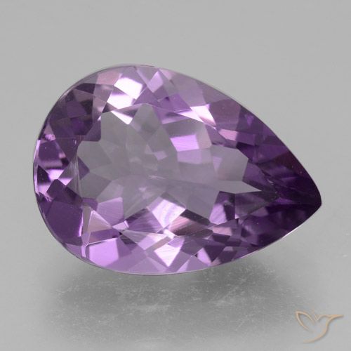 4.09ct طبيعي بنفسجى متوسط جمشت, شكل الكمثرى, VVS