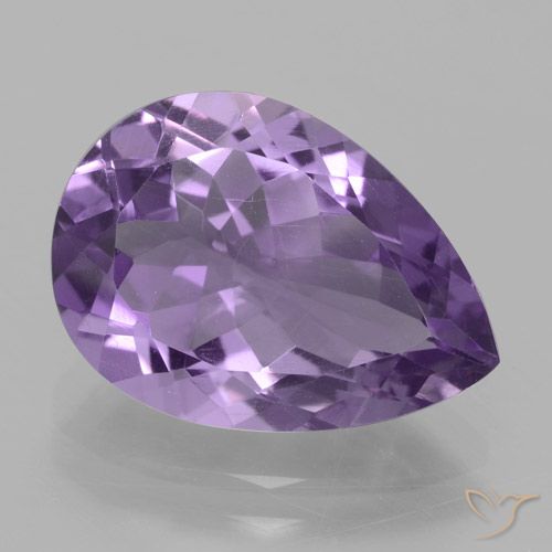 4.41ct طبيعي بنفسجى فاتح جمشت, شكل الكمثرى, VVS