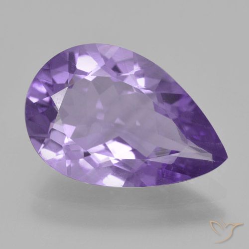 4.27ct طبيعي بنفسجى متوسط جمشت, شكل الكمثرى, VVS