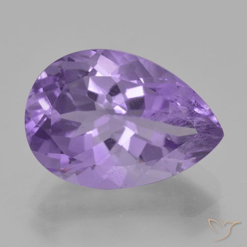 5.30ct طبيعي بنفسجى متوسط جمشت, شكل الكمثرى, قليلا جدا