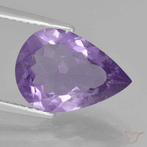 3.53ct طبيعي بنفسجى فاتح جمشت, شكل الكمثرى, VVS