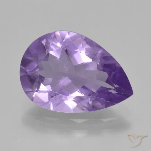 3.43ct طبيعي بنفسجى فاتح جمشت, شكل الكمثرى, قليلا جدا