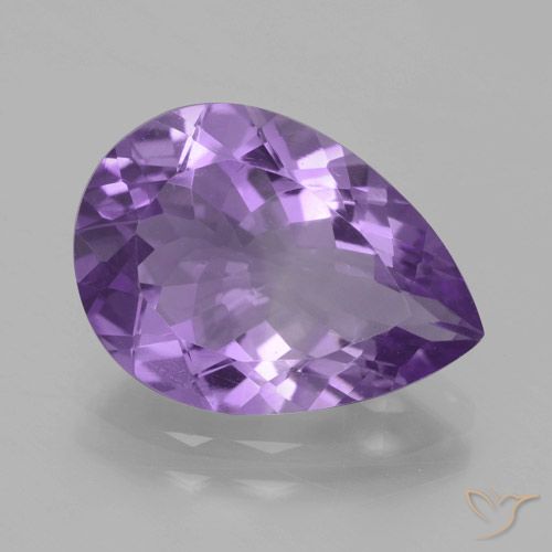 4.34ct طبيعي بنفسجى غامق جمشت, شكل الكمثرى, VVS