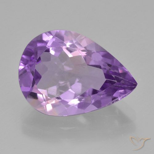 4.36ct طبيعي بنفسجى متوسط جمشت, شكل الكمثرى, VVS-VS