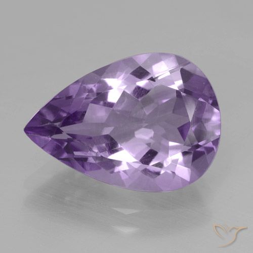 4.37ct طبيعي بنفسجى متوسط جمشت, شكل الكمثرى, VVS