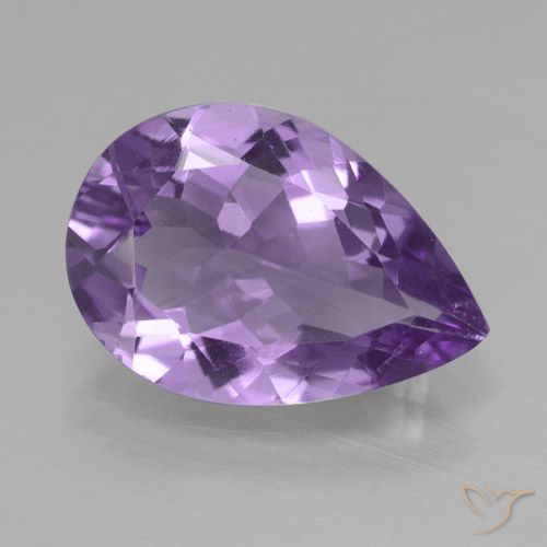 3.88ct طبيعي بنفسجى متوسط جمشت, شكل الكمثرى, VVS
