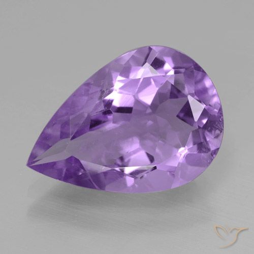 3.96ct طبيعي بنفسجى غامق جمشت, شكل الكمثرى, قليلا جدا