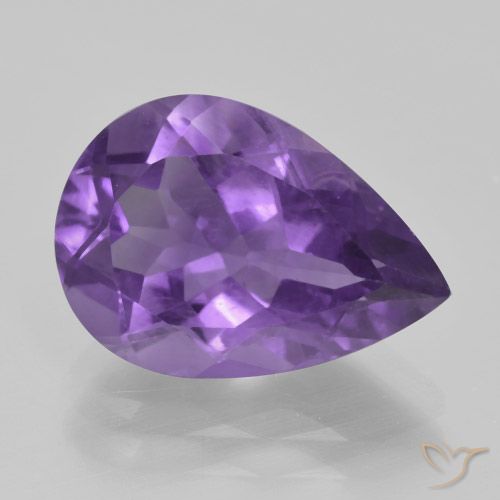 4.38ct طبيعي بنفسجى متوسط جمشت, شكل الكمثرى, قليلا جدا