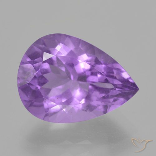 4.81ct طبيعي بنفسجي أرجواني جمشت, شكل الكمثرى, قليلا جدا