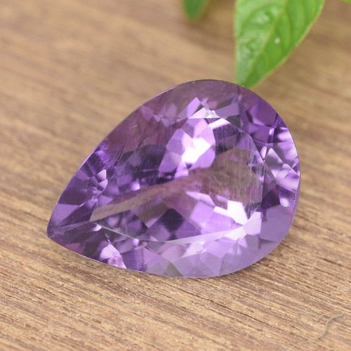 7.19ct طبيعي بنفسجى أرجوانى غامق جمشت, شكل الكمثرى, قليلا جدا