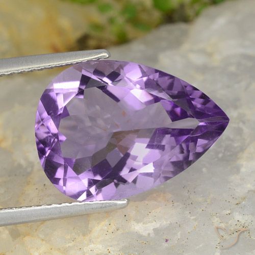 6.37ct طبيعي بنفسجى باذنجانى جمشت, شكل الكمثرى, قليلا جدا