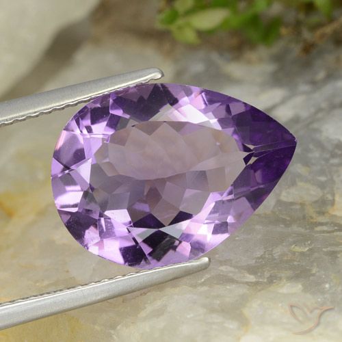 5.78ct طبيعي بنفسجى باذنجانى جمشت, شكل الكمثرى, VVS-VS