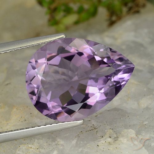 6.79ct طبيعي بنفسجى متوسط جمشت, شكل الكمثرى, VVS-VS