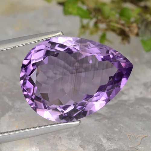 7.48ct طبيعي بنفسجى أرجوانى فاتح-متوسط جمشت, شكل الكمثرى, VVS-VS