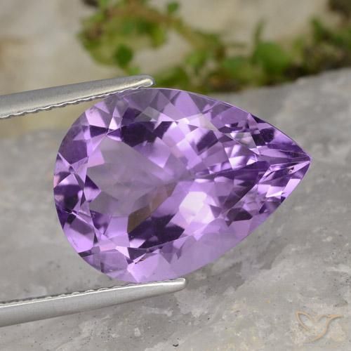 7.09ct طبيعي بنفسجي أرجواني جمشت, شكل الكمثرى, قليلا جدا