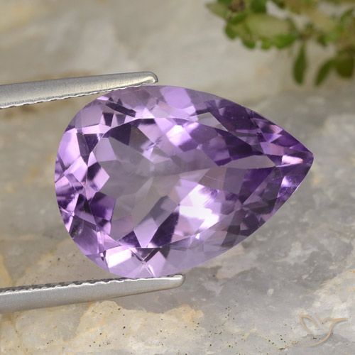 6.77ct طبيعي بنفسجي أرجواني جمشت, شكل الكمثرى, قليلا جدا