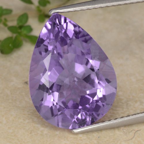 7.18ct طبيعي بنفسجى متوسط جمشت, شكل الكمثرى, قليلا جدا