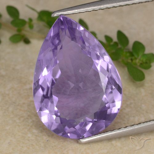 6.59ct طبيعي بنفسجى متوسط جمشت, شكل الكمثرى, قليلا جدا