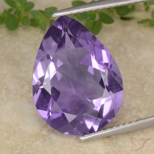 6.19ct طبيعي بنفسجى متوسط جمشت, شكل الكمثرى, قليلا جدا