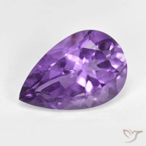 5.25ct طبيعي بنفسجى متوسط جمشت, شكل الكمثرى, قليلا جدا