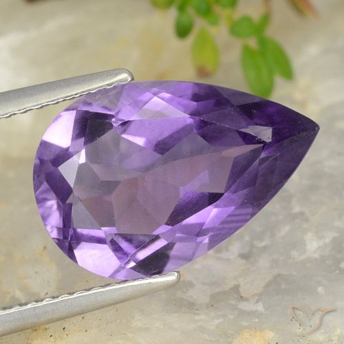 4.66ct طبيعي بنفسجى متوسط جمشت, شكل الكمثرى, قليلا جدا