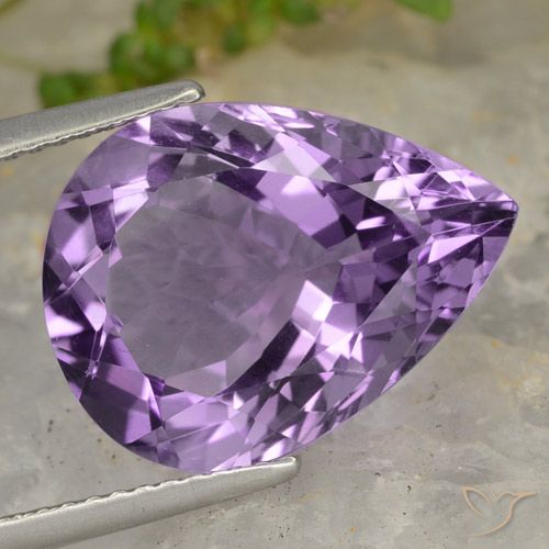 7.60ct طبيعي بنفسجى أرجوانى فاتح-متوسط جمشت, شكل الكمثرى, VVS-VS