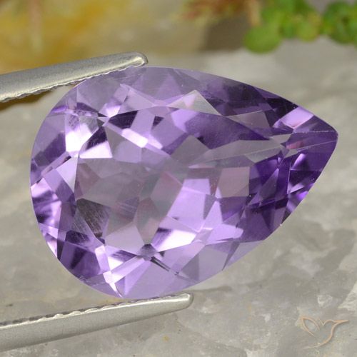 6.32ct طبيعي بنفسجى أرجوانى فاتح-متوسط جمشت, شكل الكمثرى, VVS-VS