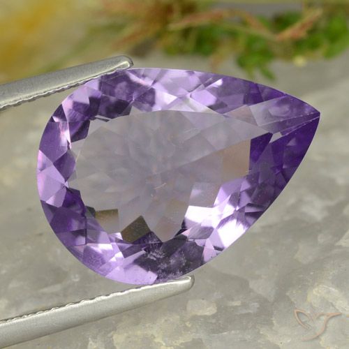 5.86ct طبيعي بنفسجي أرجواني جمشت, شكل الكمثرى, VVS-VS