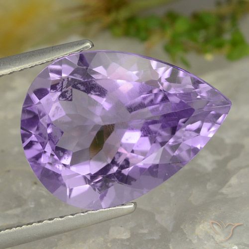 7.68ct طبيعي بنفسجى فاتح جمشت, شكل الكمثرى, VVS-VS