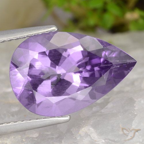 4.57ct طبيعي بنفسجي وردي جمشت, شكل الكمثرى, قليلا جدا