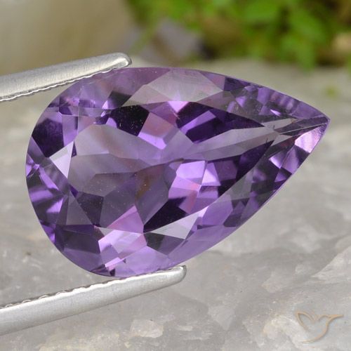 4.52ct طبيعي بنفسجى متوسط جمشت, شكل الكمثرى, VVS-VS