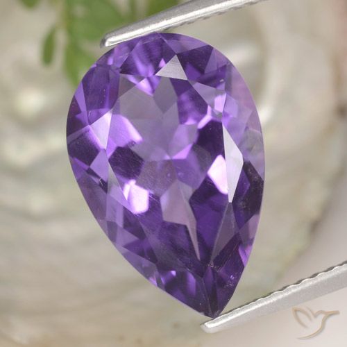 4.72ct طبيعي بنفسجى غامق جمشت, شكل الكمثرى, قليلا جدا