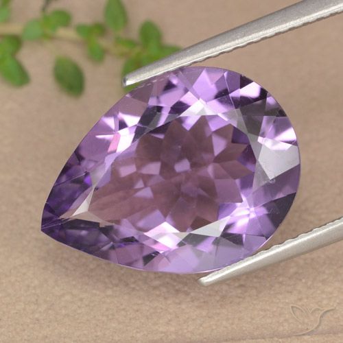 6.18ct طبيعي وردى-بنفسجى متوسط جمشت, شكل الكمثرى, قليلا جدا