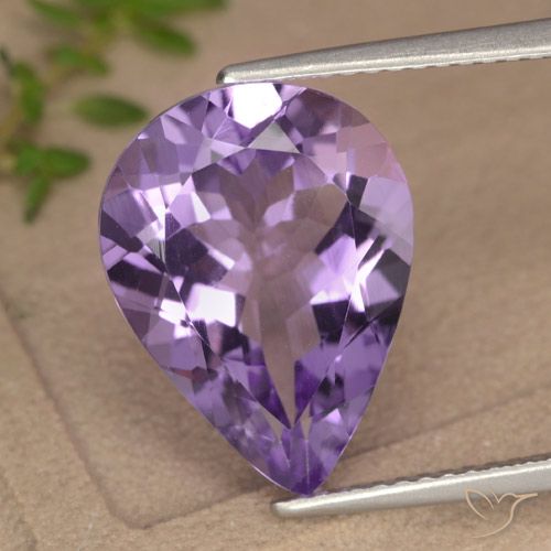 6.07ct طبيعي بنفسجى أرجوانى فاتح-متوسط جمشت, شكل الكمثرى, VVS-VS