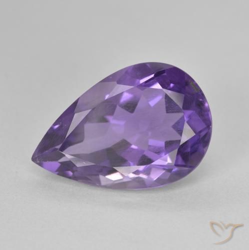5.03ct طبيعي بنفسجى غامق جمشت, شكل الكمثرى, قليلا جدا