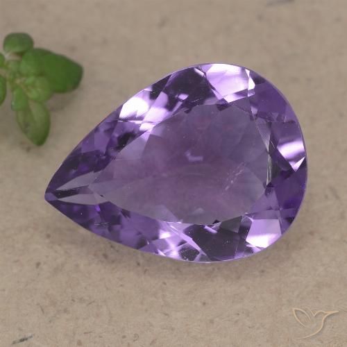 5.94ct طبيعي بنفسجى متوسط جمشت, شكل الكمثرى, قليلا جدا